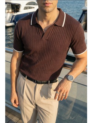 Livio Ferri Basay Premium Çizgili Triko Polo Yaka Erkek Tişört