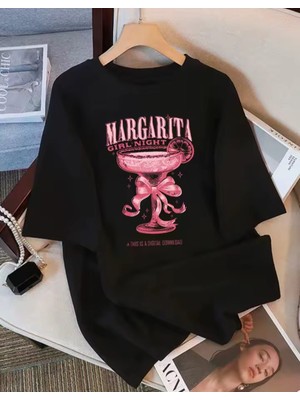 Punix Punıx Büyük Beden Özel Tasarım Margarıta Baskılı Yeni Sezon Yazlık Kadın Battalt-Shırt