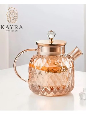 Royaleks Group Kabartmalı Borosilikat Cam Demlik 1000ML ROYALEKS-CM-2006