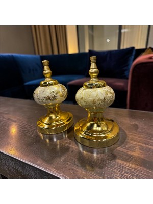 Sleep Nova Royal Gold Vintage Dekoratif Obje Seti – Klasik Şık Masa Aksesuarı (Ikili)
