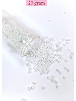 Royaleks Group Dökme Cam Kum Boncuk (8/0) 3 mm - 20 Gram - Inci Beyaz - BNC145