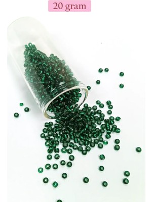 Royaleks Group Dökme Cam Kum Boncuk (8/0) 3 mm - 20 Gram - Koyu Yeşil - BNC146