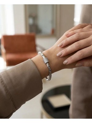 Paun Store Gümüş Renk Taşlı Bileklik