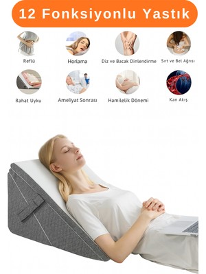 Miralay 12 Fonksiyonlu Ortopedik Yastık Bacaklar, Sırt ve Diz Desteği, Horlama, Dinlenme,