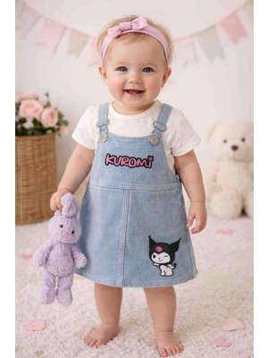 Uçurtma Baby Kids Babybuu Kuromi Desenli Kot Kız Bebek Yazlık Bayramlık Elbisesi Bahçıvan
