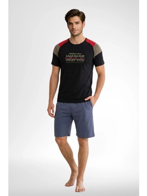 Mecit Pijama Mecit 4004 Füme Şortlu Erkek Pijama Takımı