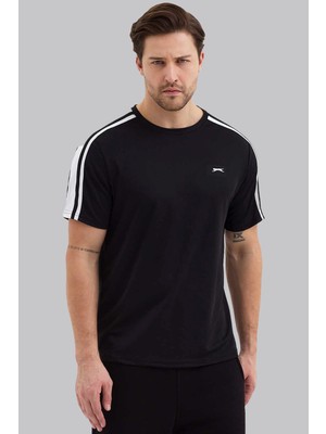 Slazenger 3610 Erkek Bisiklet Yaka Şerit Detaylı Tişört Regular Fit