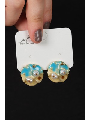 PremiumPort Parlak Çelik Renkli Mineli Küpe, Şık ve Zarif Takı Seçeneği