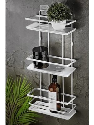 Esranın Dünyası Yapışkanlı Paslanmaz Banyo Düzenleyici - Ayarlanabilir Raf