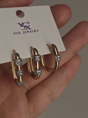 PremiumPort Şık 3'lü Çelik Küpe Seti, Modern ve Zarif Tasarım