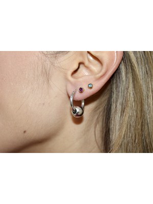 PremiumPort Kadınlar Için Şık Küçük Top Halka Küpe, Zarif Takı Seçeneği