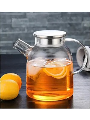 Royaleks Group Çelik Kapaklı Borosilikat Uzun Cam Demlik 1800 ml ROYALEKS-CM-2003