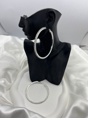 PremiumPort Şık Gece Çelik Küpe, 6cm, Zarif ve Parlak Tasarım