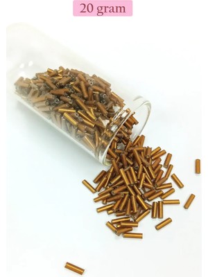 Royaleks Group Uzun Boru Kesme Boncuk Çap 2mm Uzunluk 10 mm - 20 Gram - Gold - BNC248