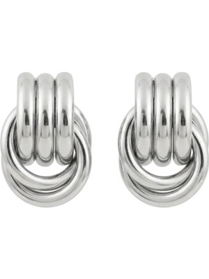 PremiumPort Modern Çoklu Halka Paslanmaz Çelik Kadın Küpe, Şık ve Dayanıklı Tasarım