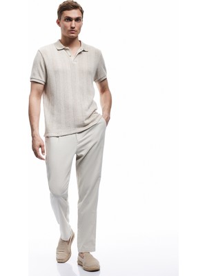 Koton Beli Bağcıklı Cep Detaylı Düğmeli Pileli Keten Pamuk Karışımlı Chino Pantolon