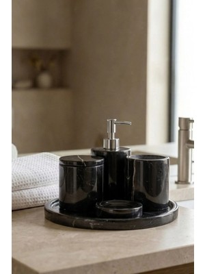 Ellia Soft Arbor 5 Parça Doğal Taş, Mermer Banyo Seti