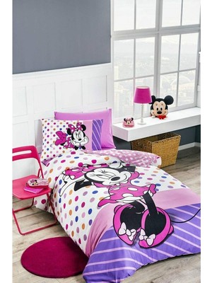 Özdilek Minnie Mouse Trend Pembe Lisanslı Tek Kişilik Nevresim Takımı