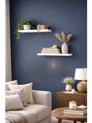 Vardar 2’li Beyaz Duvar Rafı 50 cm Dekoratif Modern Raf Seti Kitaplık Raf