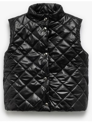 Koton Dik Yaka Pamuk Astarlı Şardonlu Kapitone Yelek