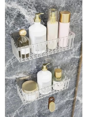 Esranın Dünyası 2'li Yapışkanlı Banyo Rafı - Düzenleyici Organizer
