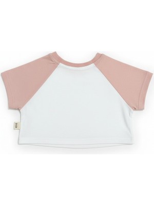 Miela Kids Kurdela Detaylı Kontrast Oversize Crop Tişört