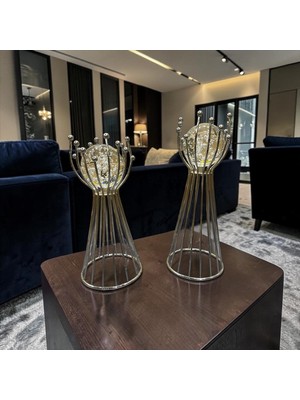 Sleep Nova Silver Orb Dekoratif Obje Seti – Cam Küre Detaylı Modern Lüks Salon Aksesuarı (Ikili)