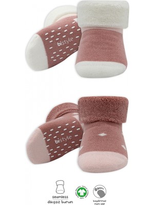 Bistyle 2li Havlu Soket Kaymaz Point Girl 10505 Pudra Pembe
