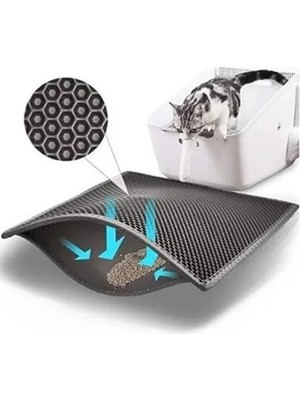 Esranın Dünyası 60X120 cm Siyah Kedi Kumu Paspası, Kullanışlı