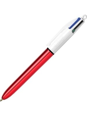Bic 4 Colours Shine Kırmızı Gövde Tükenmez Kalem