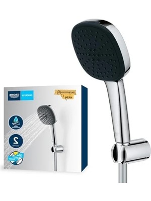 Esranın Dünyası Su Tasarruflu 2 Akışlı El Duşu Seti, 110MM Kare