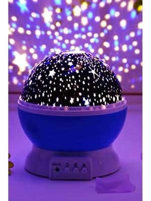 Esranın Dünyası Dönen Yıldızlı Gökyüzü Projeksiyon Gece Lambası - Renkli Işık Efektli