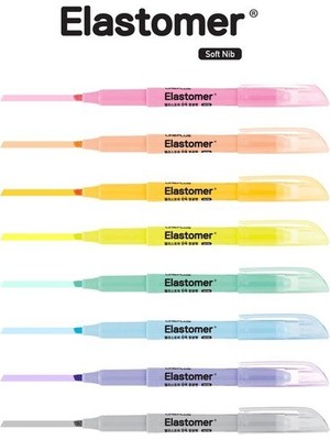 Lineplus Elastomer Fosforlu Kalem Pastel Renkler 8'li Paket