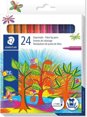 Staedtler Keçeli Kalem 1 mm 24 Renk Karton Kutu