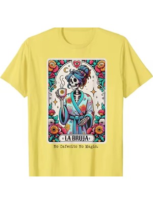 Punix Punıx Büyük Beden Özel Tasarım La Bruja Baskılı Yüksek Kalite Yazlık Kadın Battalt-Shırt