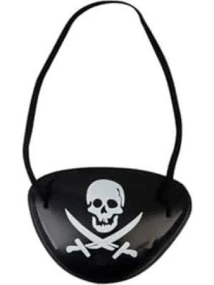 Esranın Dünyası Siyah Renk Kuru Kafa Desenli Plastik Korsan Göz Bandı