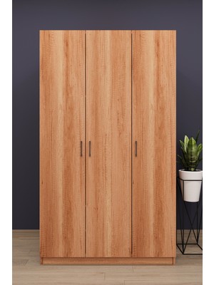 Asra Trend Lüks 3 Kapaklı Gardırop %100 MDF Askılı Çok Amaçlı Düzenleyici Elbise Dolabı G01