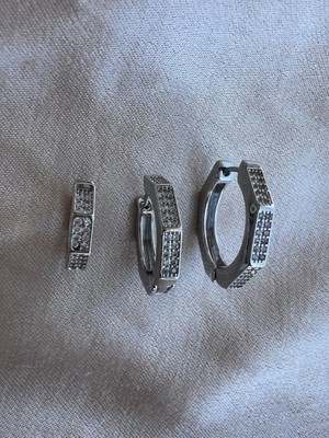 PremiumPort Şık Taş Detaylı Çelik Halka 3'lü Küpe Seti