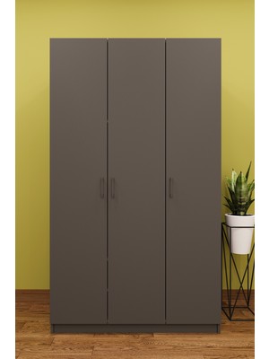 Asra Trend Lüks 3 Kapaklı Gardırop %100 MDF Askılı Çok Amaçlı Düzenleyici Elbise Dolabı G01
