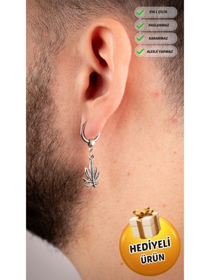 PremiumPort Şık Unisex Çelik Halka Sallantılı Küpe, Paslanmaz ve Kararma Yapmaz