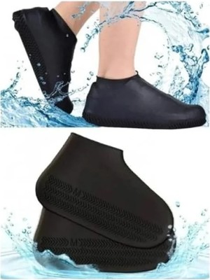 Esranın Dünyası Kaymaz ve Su Geçirmez Silikon Ayakkabı Kılıfı - Çok Amaçlı, Yıkanabilir, Dayanıklı (Siyah, M / 35-