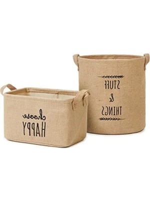 Esranın Dünyası 2'li Jüt Sepet Seti - 30X21X18 cm ve 30X31 cm