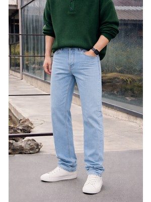 Comstar Erkek %100 Pamuk B.mavi Bol Paça Baggy Pantolon