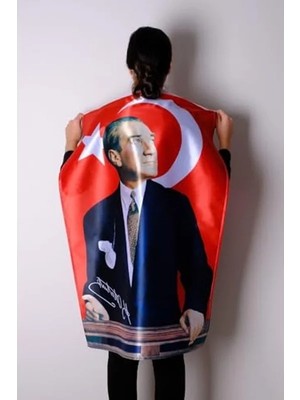 Esranın Dünyası 100X150 cm Atatürk Baskılı Türk Bayrağı, Sert Plastik Kutu ile