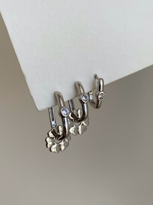 PremiumPort Şık Çelik Silver 3'lü Göçmen Küpe Seti, Kararma Yapmaz, Dayanıklı Tasarım