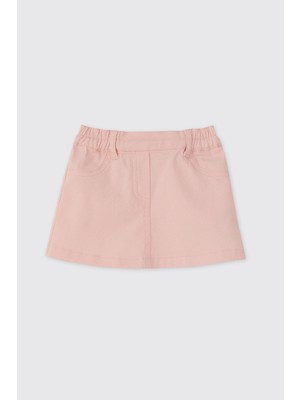 Panço Kız Bebek Beli Lastikli Pembe Etek