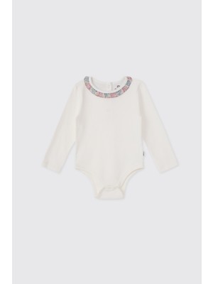Panço Liberty Kumaş Çiçek Desenli Yenidoğan Body