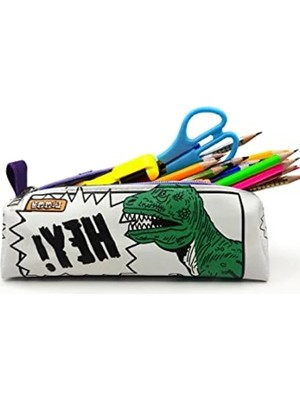 Esranın Dünyası Üçgen Kalem Kutusu, Dinazor Desenli Jumbo Vegan Deri