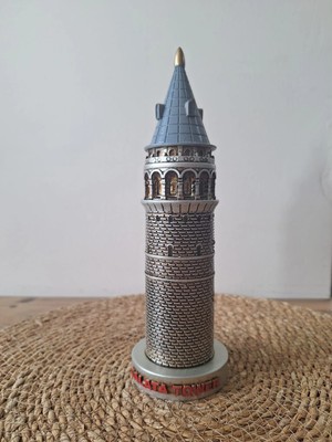 Hediye Seviyorum Galata Kulesi Biblo Gümüş Küçük 23CM