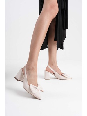 Zerenyus Brussels Premium Bej Kadın Topuklu Ayakkabı 7 cm